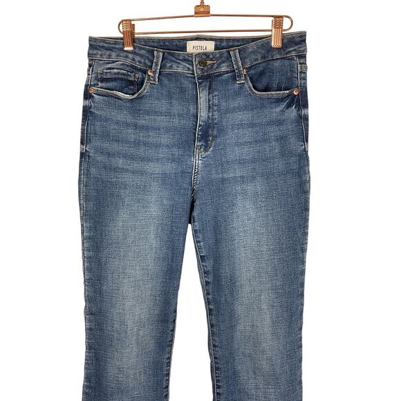 Pistola Anthropologie Blue High Rise Boot Cut Jeans Size 29 - Picture 2 of 7